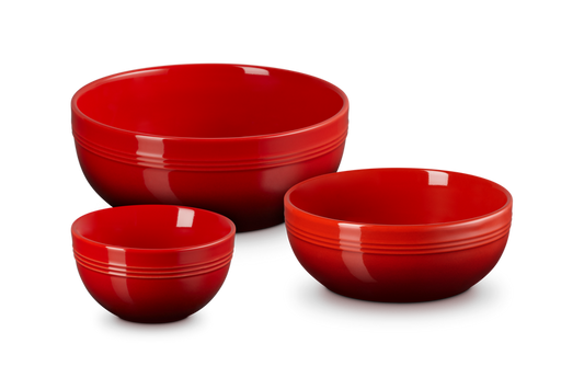 Stoneware Coupe Set of 3 Serving Bowls