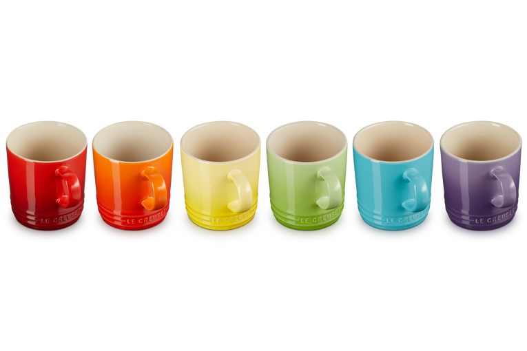 Stoneware Rainbow Set of 6 Mugs